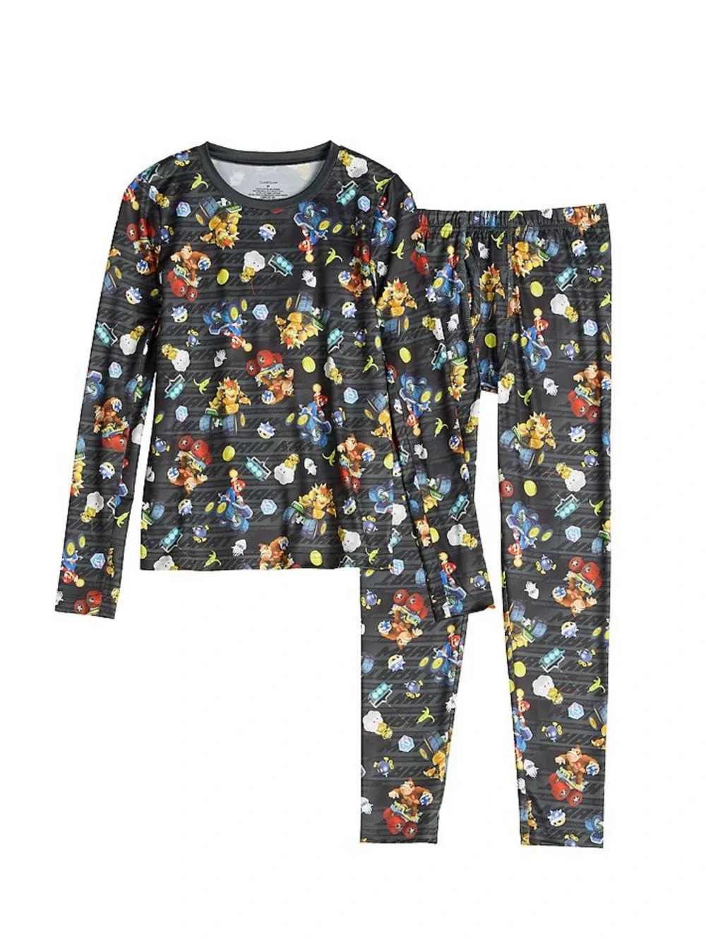 Mario Cart Boys 2-Piece Baselayer Long Sleeve Shirt & Pants Set - XS (4/5)